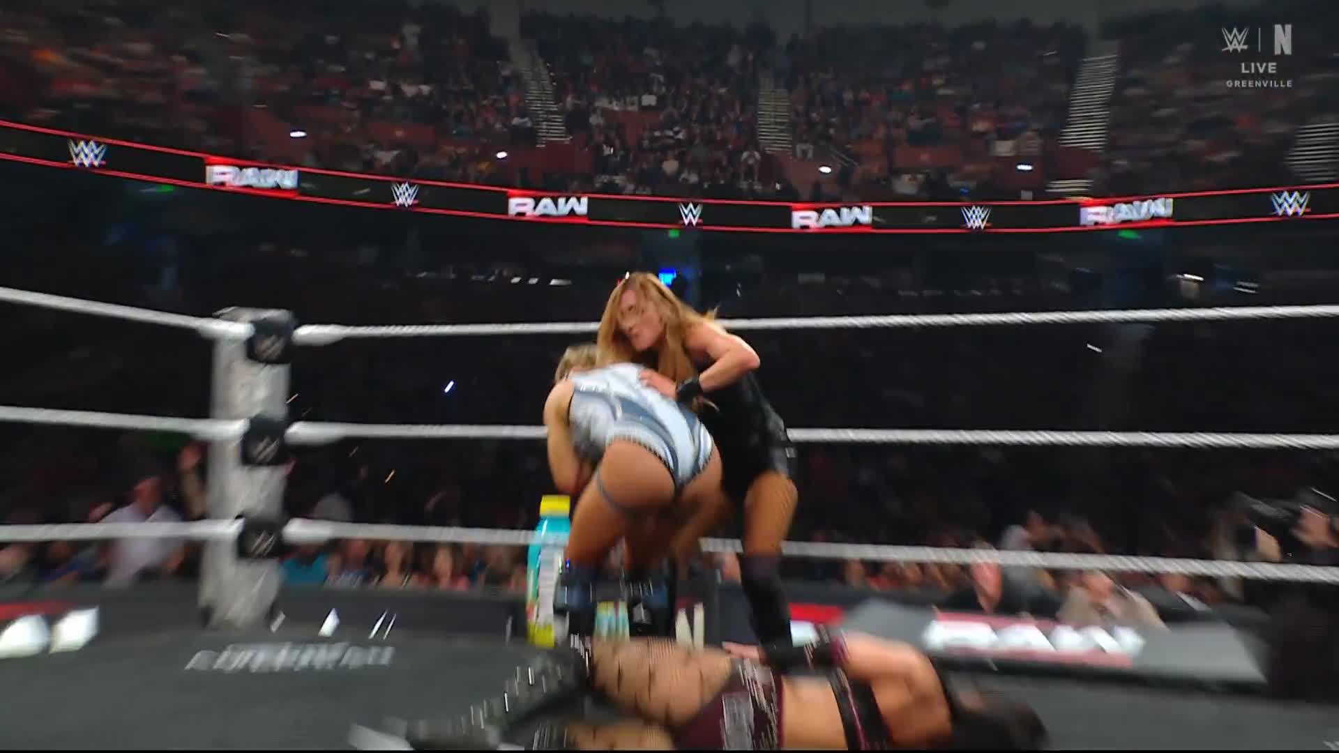 Finish to Becky Lynch vs. Roxanne Perez vs. Natalya