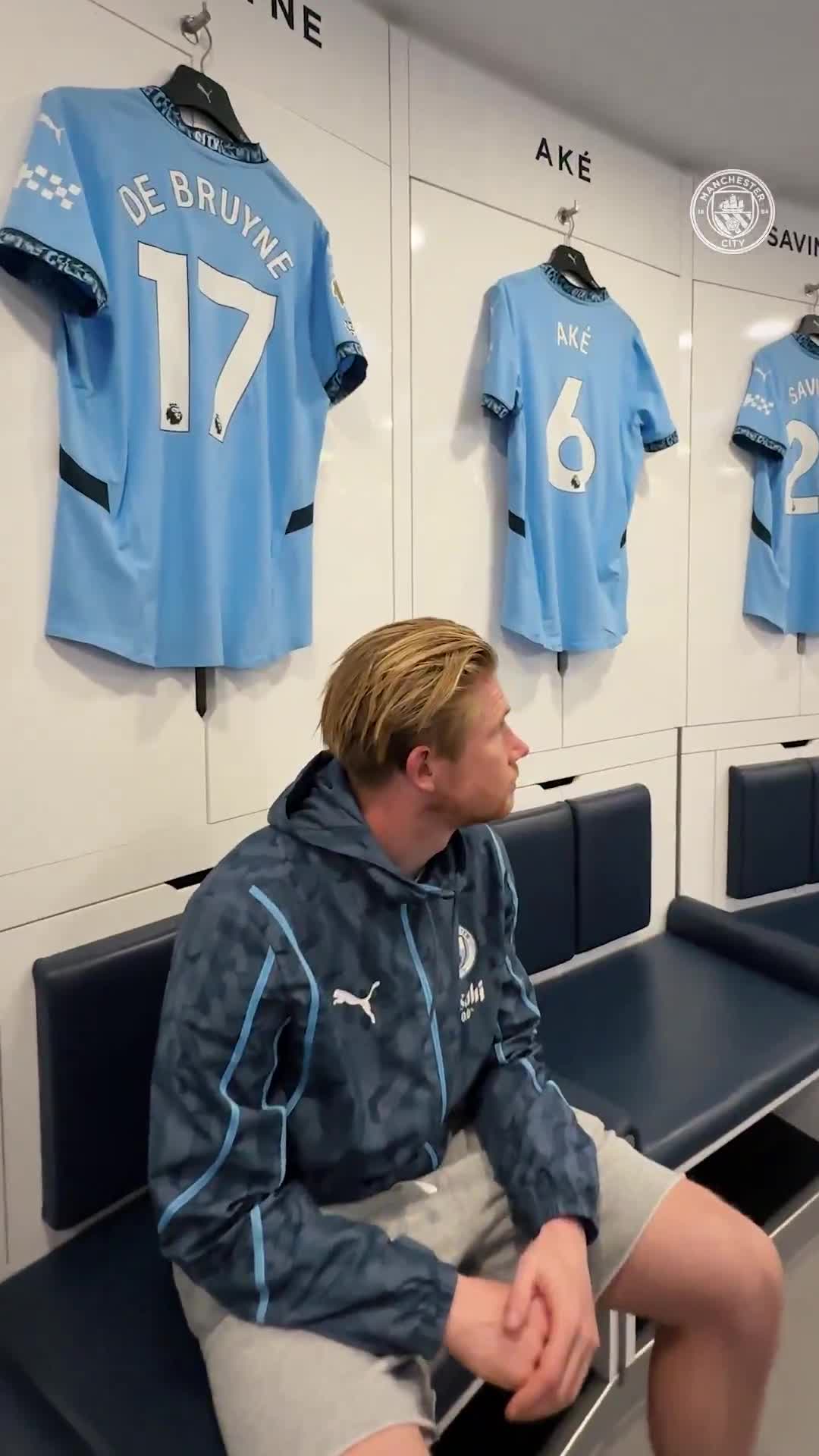 Kevin De Bruyne taking things in before his final match at the Etihad for Manchester City