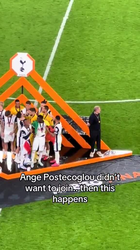 The lads making sure Ange joined in on the celebration