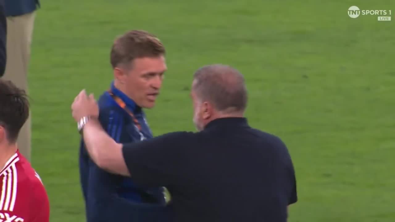 Ange Postecoglou consoles the Manchester United squad.