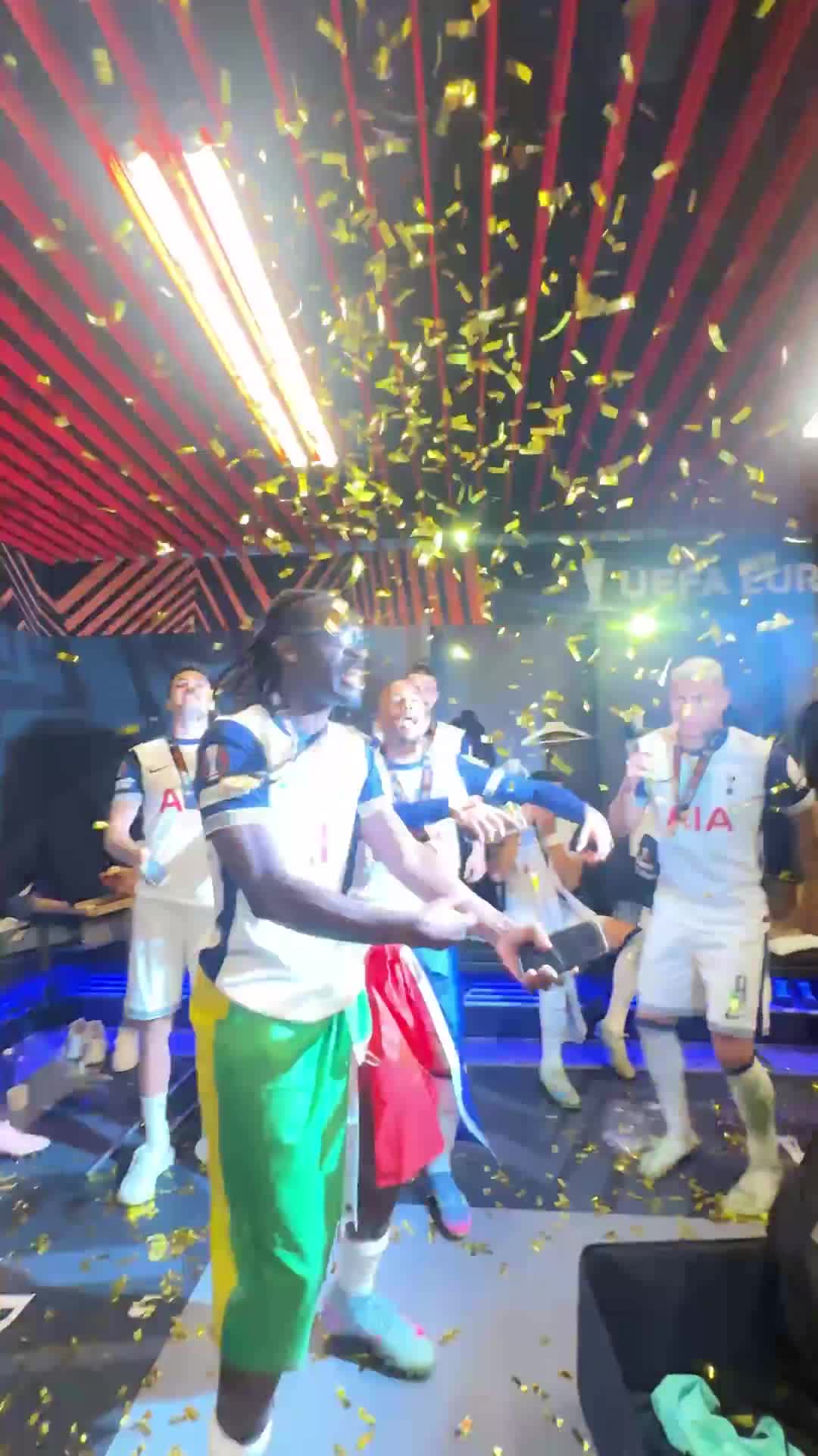 Tottenham players celebrated their UEFA Europa League victory in style
