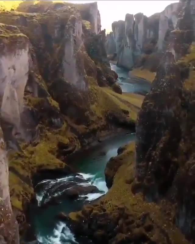 The rugged beauty of Fjaðrárgljúfur canyon in Iceland