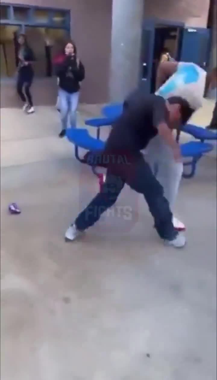 Substitute teacher fighting a whole Freshman student out of anger issues