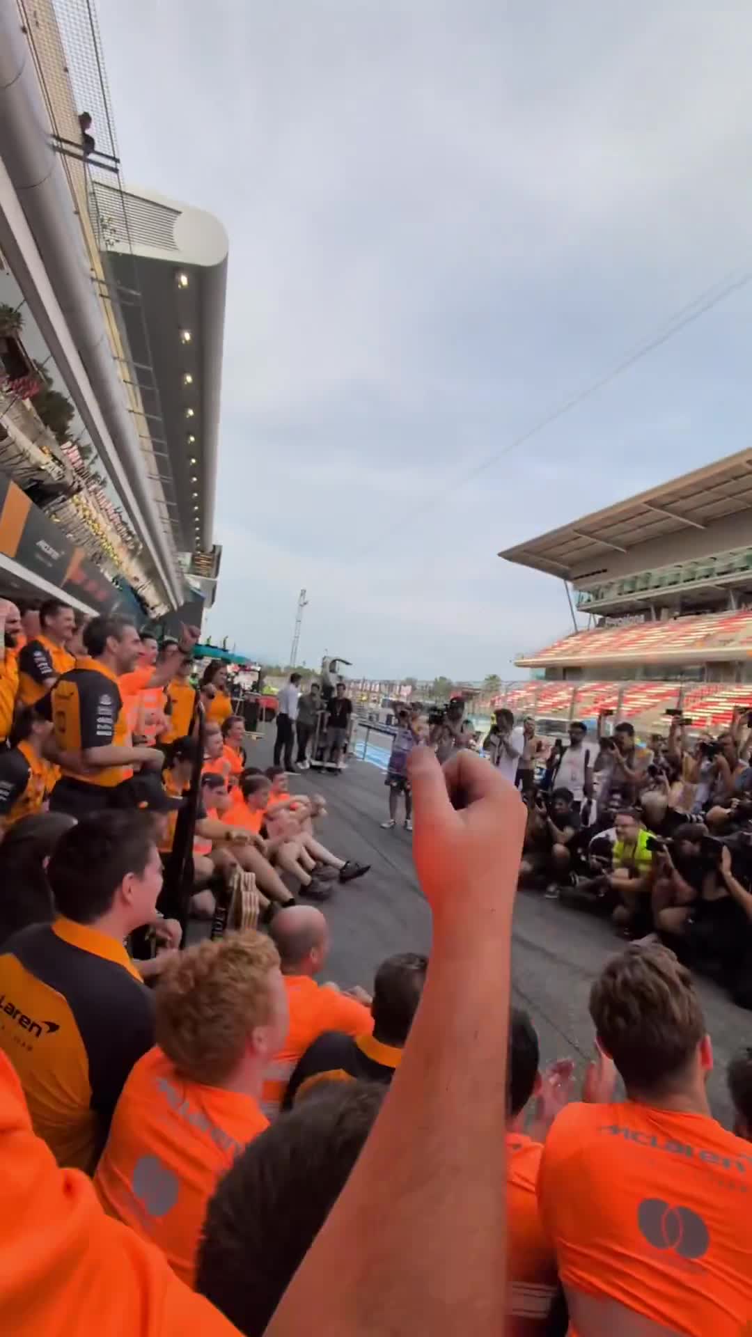 Celebration moments after McLaren's win
