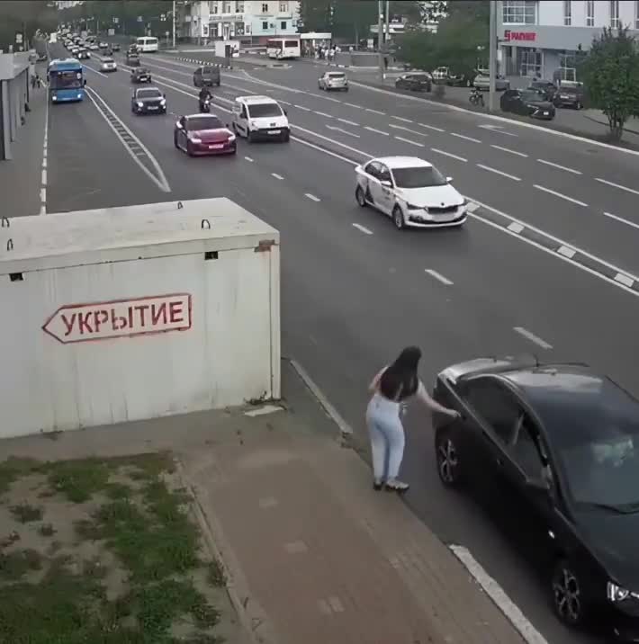 Sudden stop to pick someone up leads to an accident