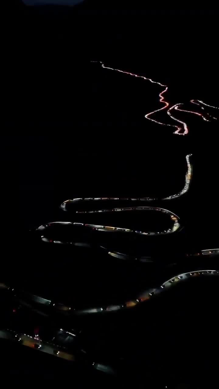 Timelapse of the Xinjiang Duku Highway at night