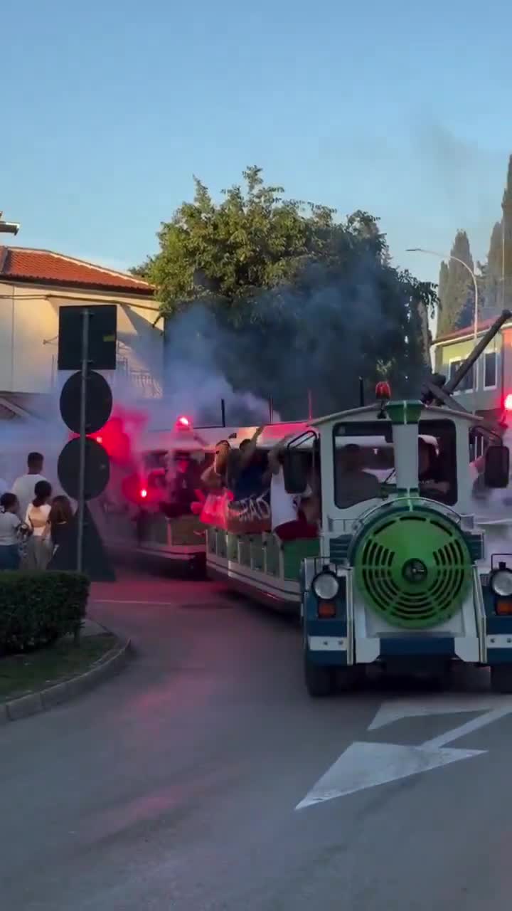 Croatian team NK Novigrad celebrated their promotion in style