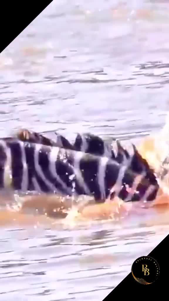 Zebra’s face becomes lunch