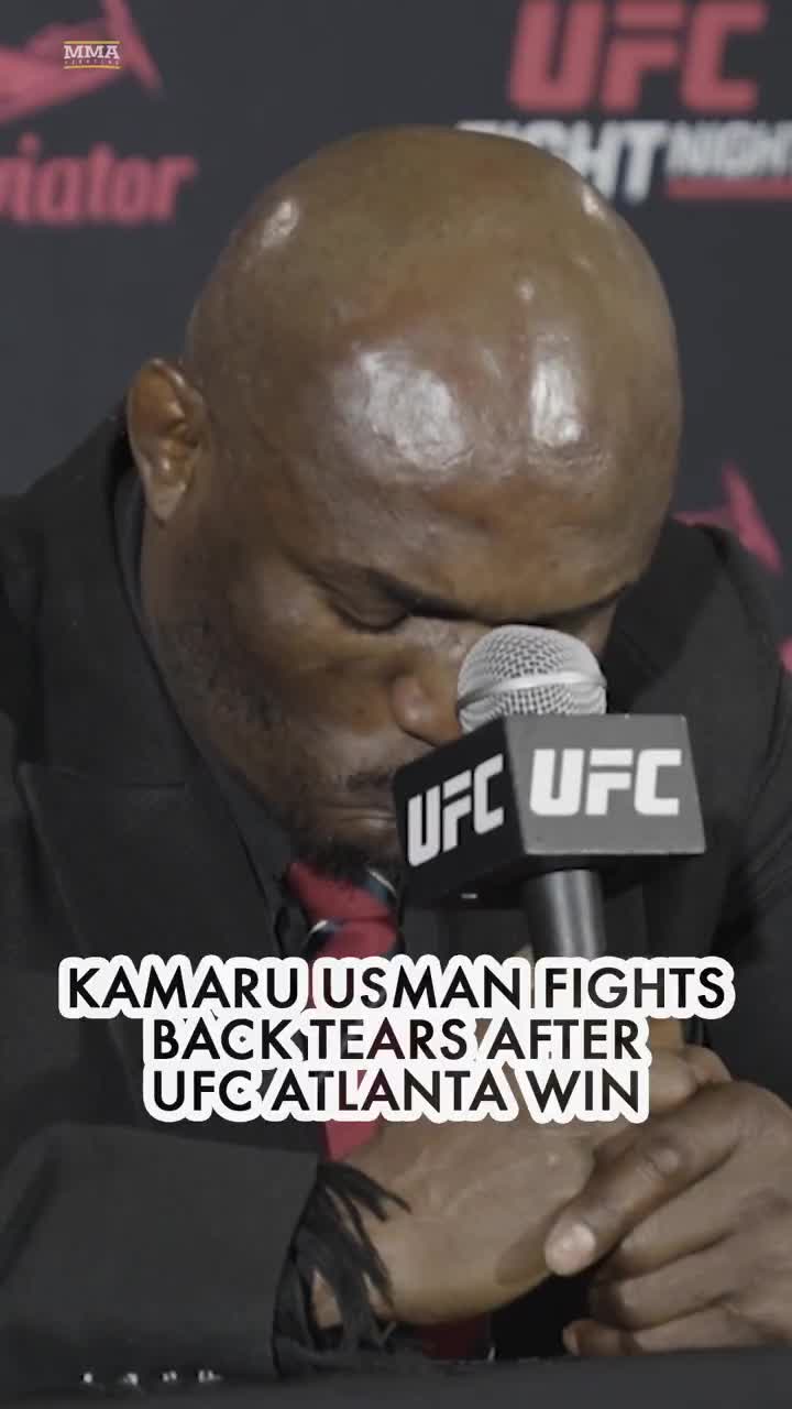 Kamaru Usman fights back tears while reflecting on his first win since 2021