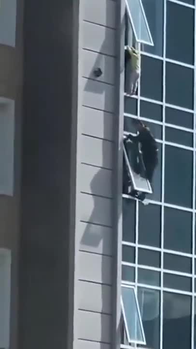 This dude climbed out of his 8th floor apartment window to rescue 3-year old