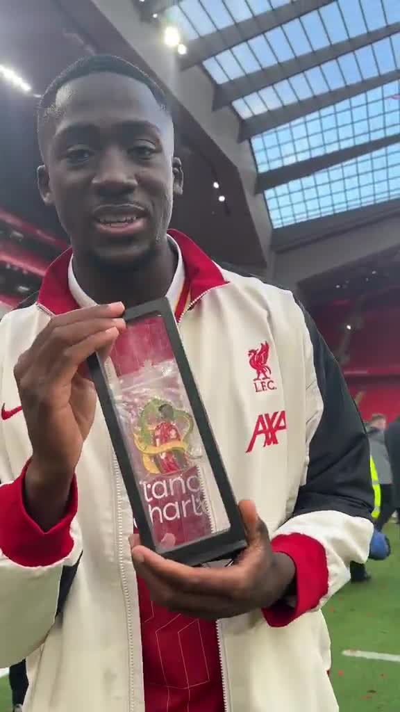 A Chinese fan made a Dragon Ball inspired pin for Ibrahima Konate!