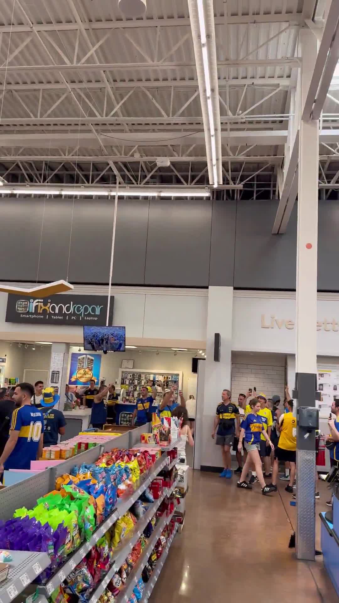 Boca Juniors fans bring the party to a Walmart in Miami