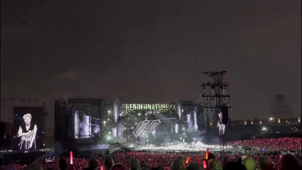 A spectacular lightning show lit up the sky during a concert in Vietnam amid yesterday's storm.