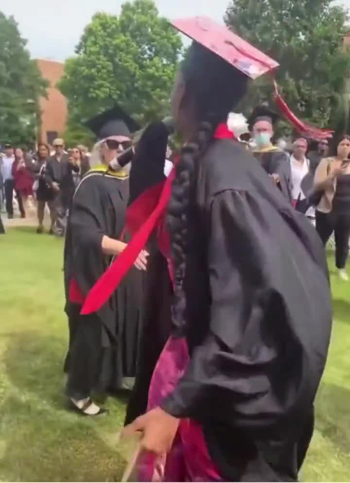 This graduation moment didn’t go as planned