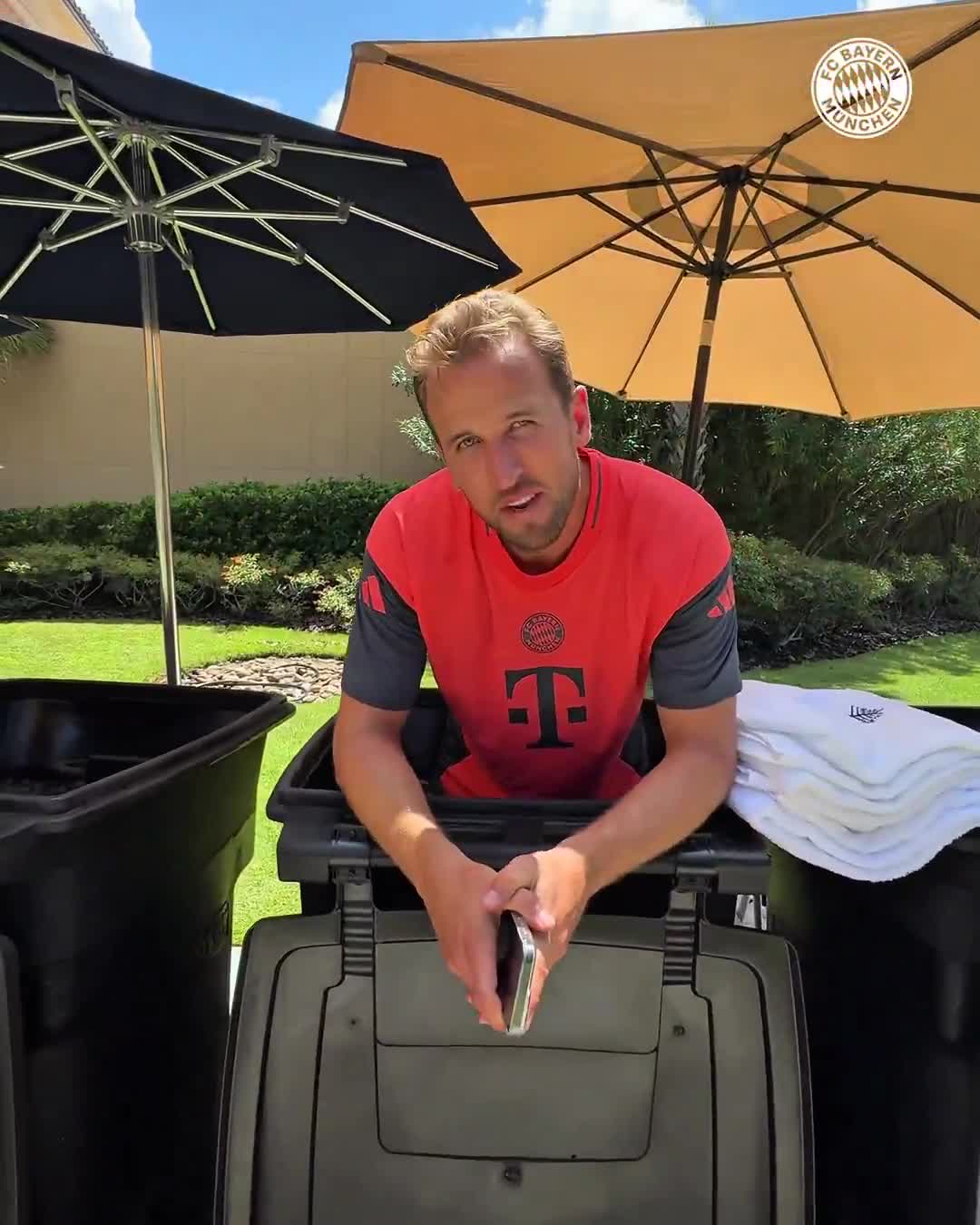 Harry Kane is a fan of the ice bath in the summer!