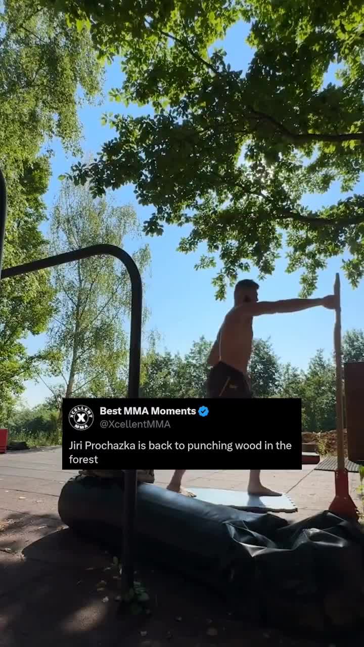 Jiri Prochazka is back to punching wood ...