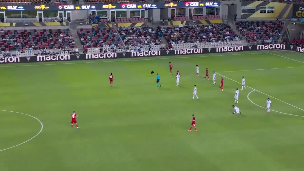 The ball hits the cable cam in Canada vs El Salvador