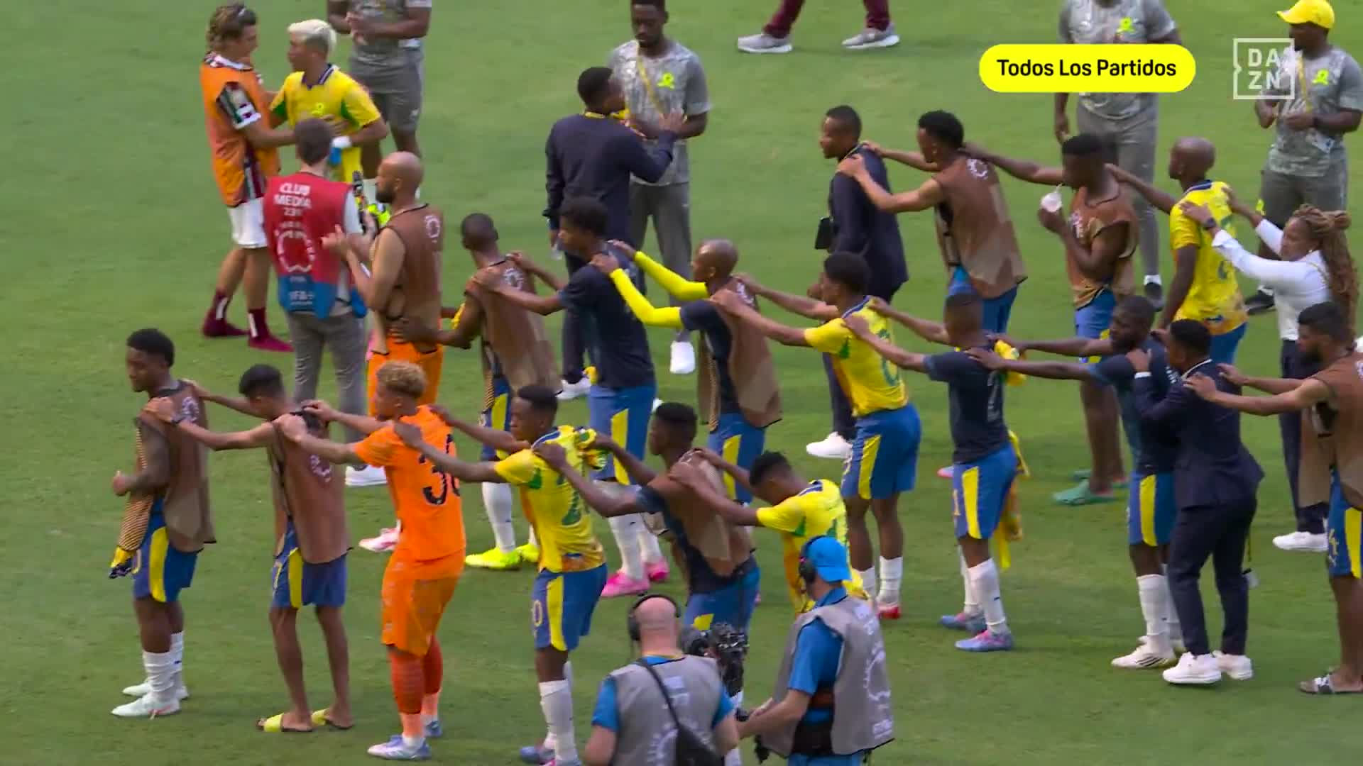 he Mamelodi Sundowns boys were eliminated from the Club World Cup but left the stadium DANCING with their FANS