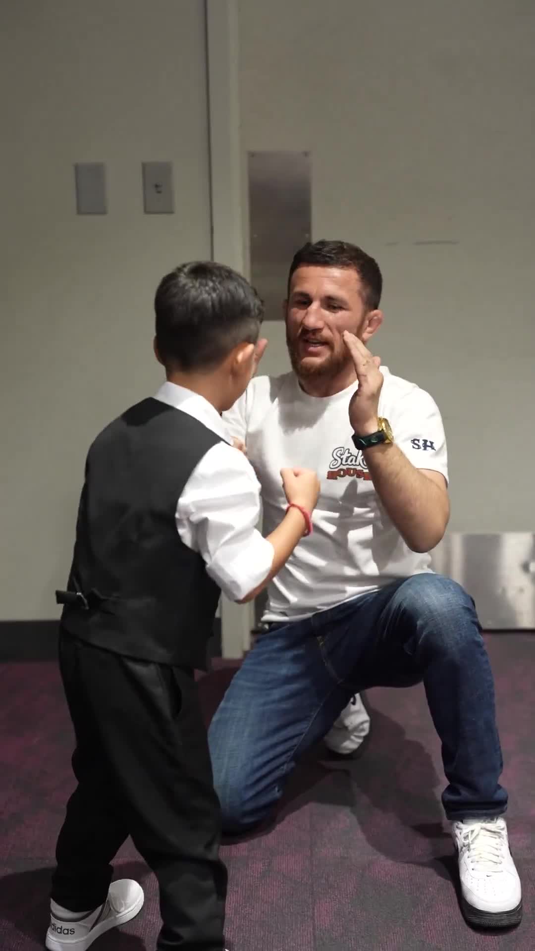 Backstage training with Coach Merab Dvalishvili