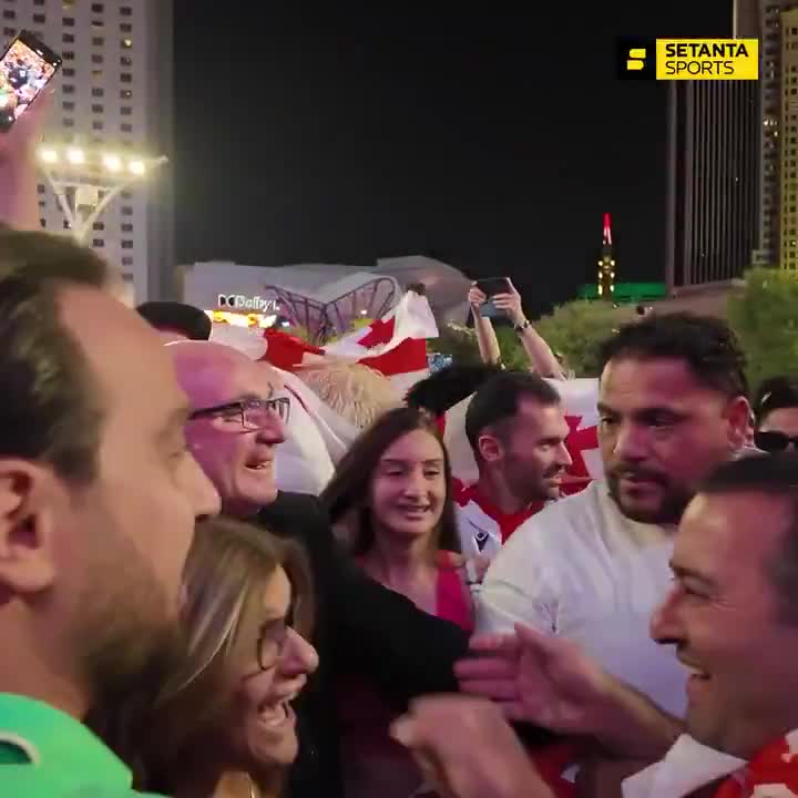 his mother and his fans outside of T-Mobile Arena celebrate his KO win at #UFC317