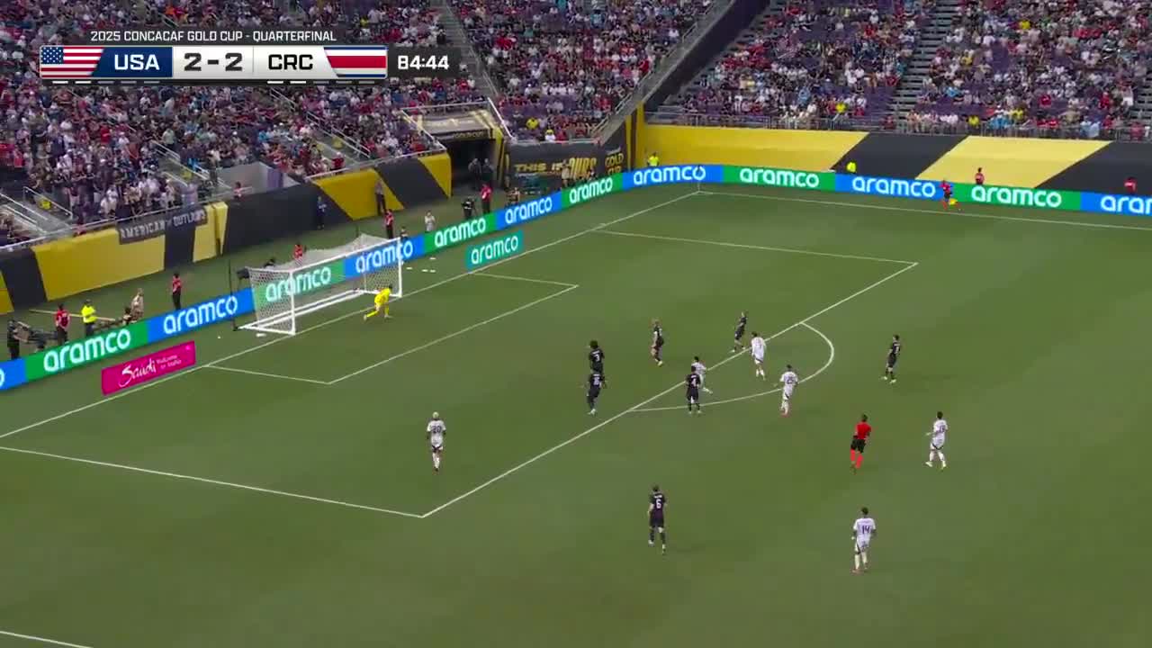 Costa Rica hit the post against the USA.