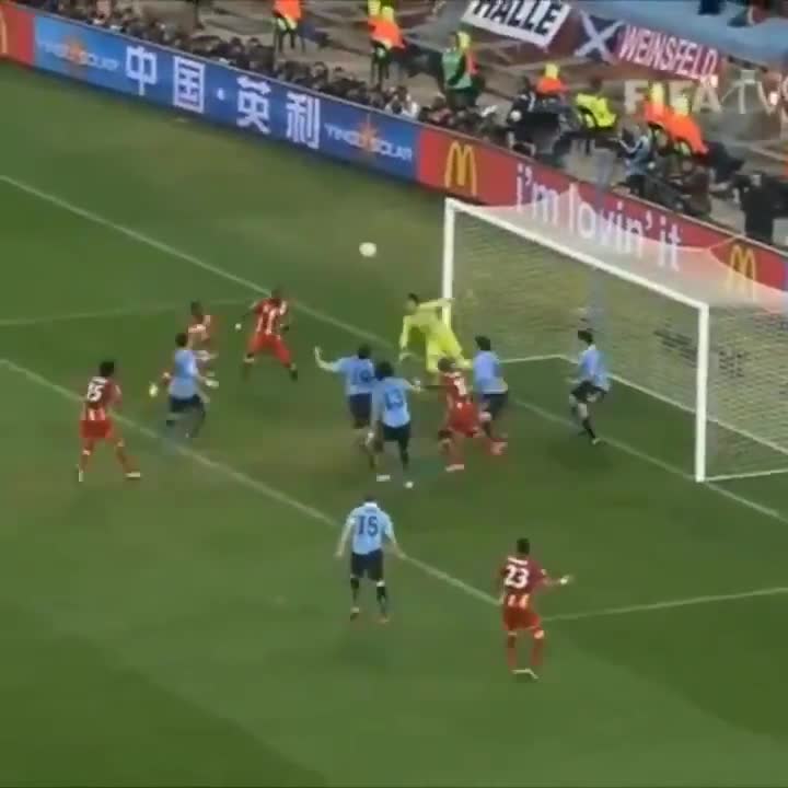 On this day in 2010, Suárez was sent off for a handball before Gyan missed a penalty in the World Cup quarterfinal between Uruguay and Ghana