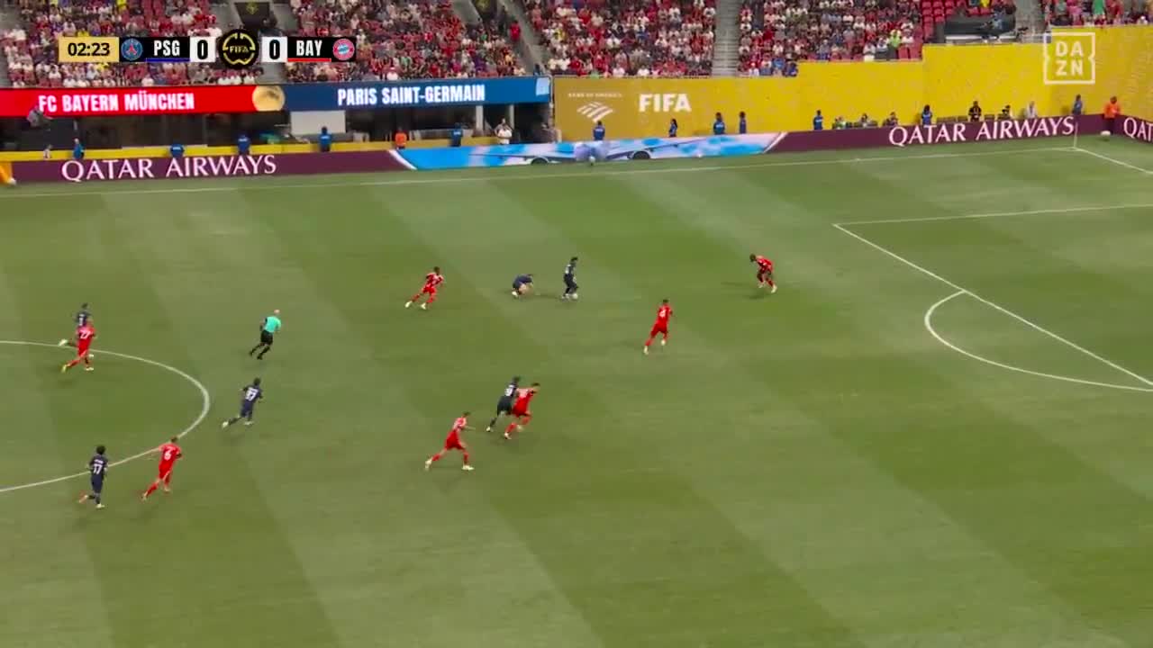 Désiré Doué   chance against Bayern Munich 3'
