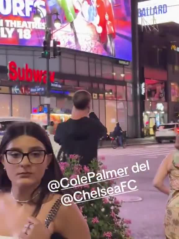 Cole Palmer caught filming himself on the big screens in New York City