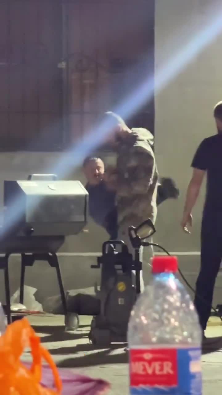 Islam Makhachev can't resist a little friendly scrap — even during BBQ time
