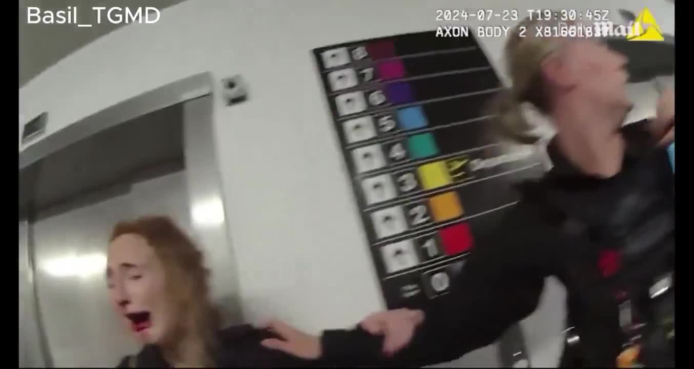 Female Police Officer breaks down after being punched in the nose at Manchester Airport
