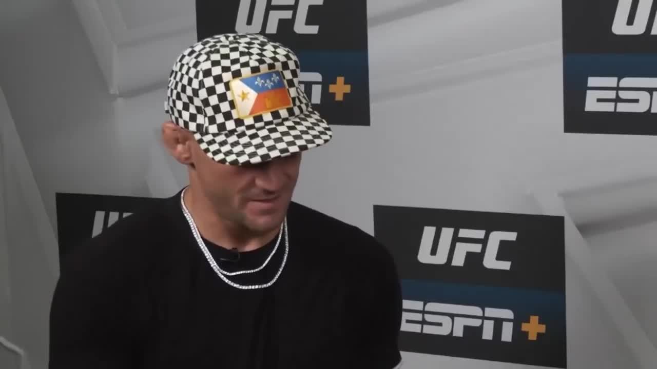 An emotional Dustin Poirier