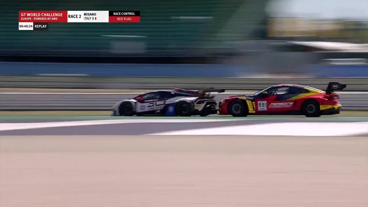 Massive crash in GT World Challenge race at Misano (Driver is okay)