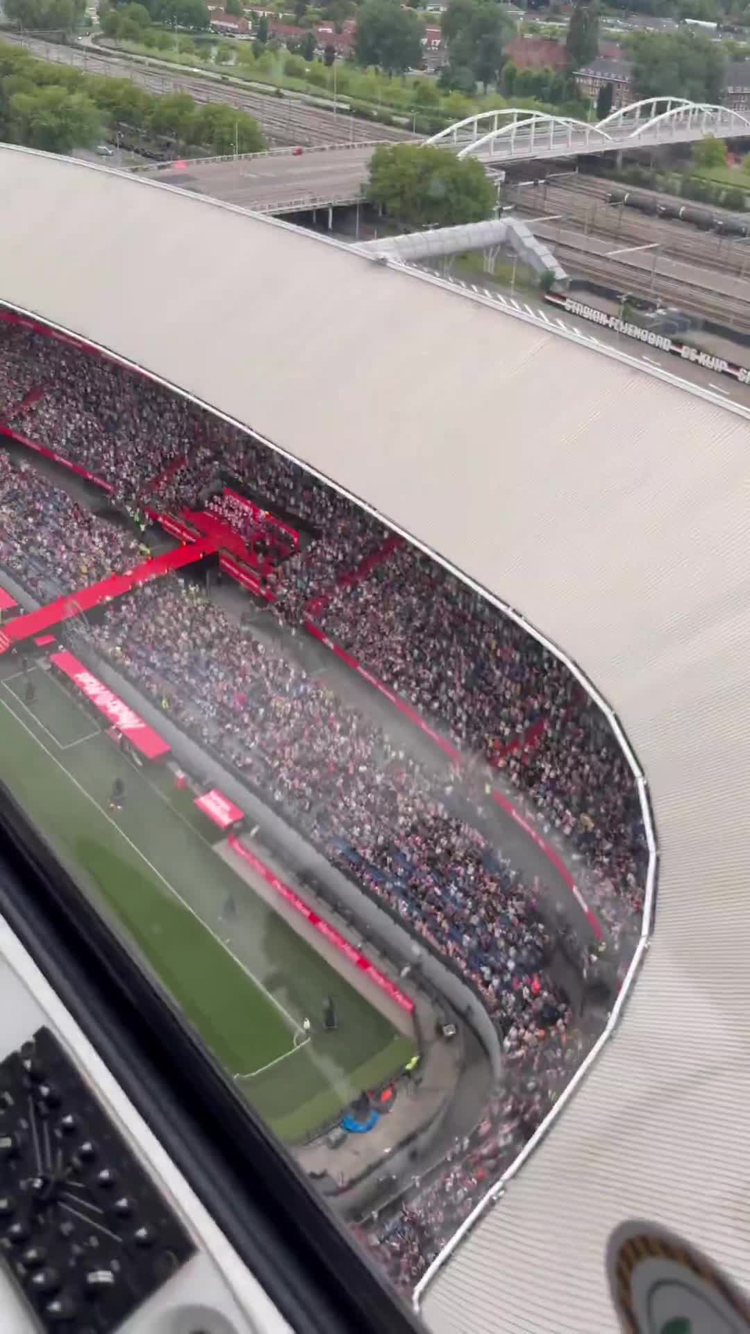 Feyenoord have a cool tradition of presenting new signings to fans by having them arrive in a helicopter at their stadium
