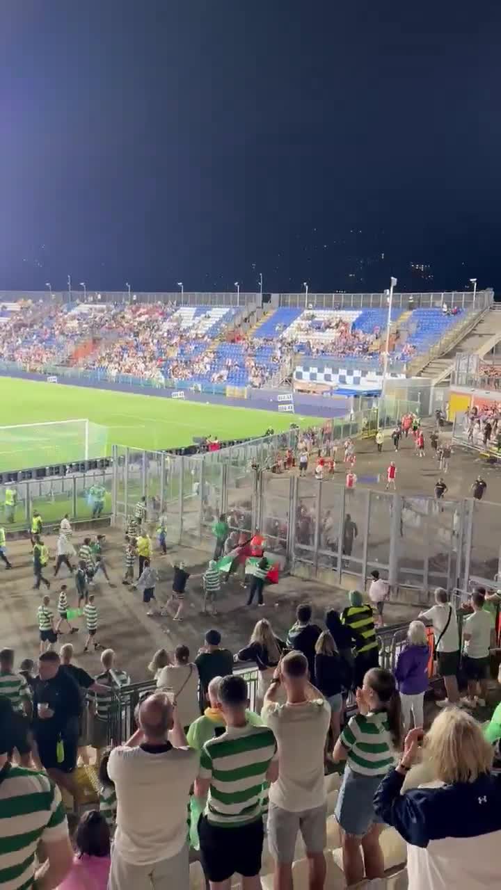 Celtic & Ajax fans clash during the Como Cup (friendly) competition