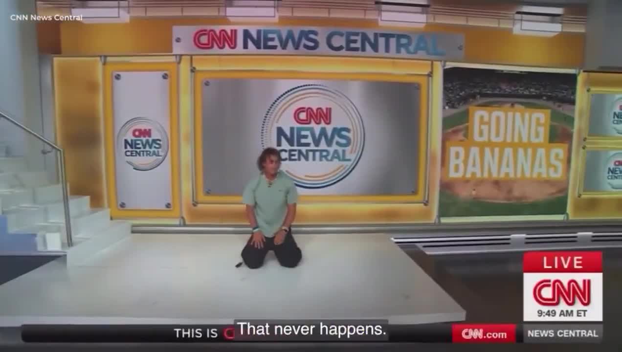 Savannah Bananas player faceplants live on CNN after failed backflip