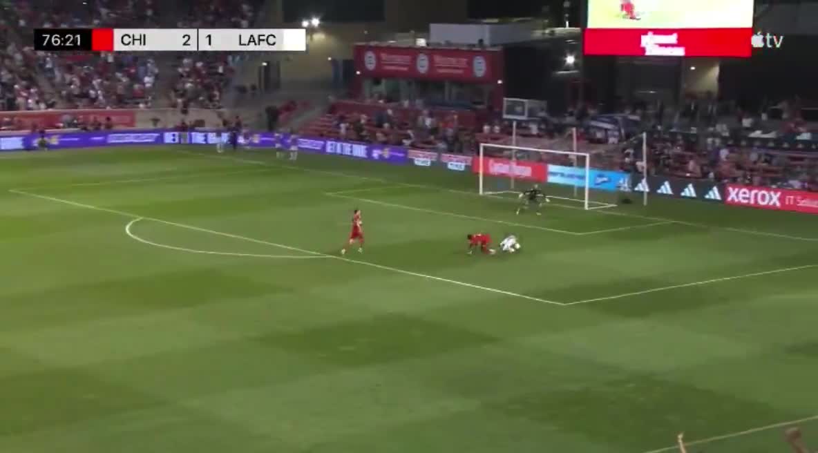Son Heung-min gets tackled in the box againts Chicago Fire