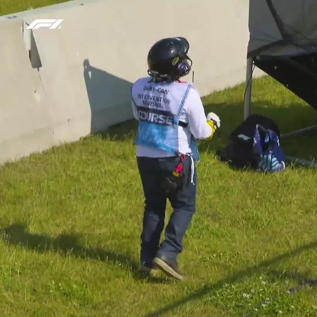 Lighthearted moments from F1 track marshals