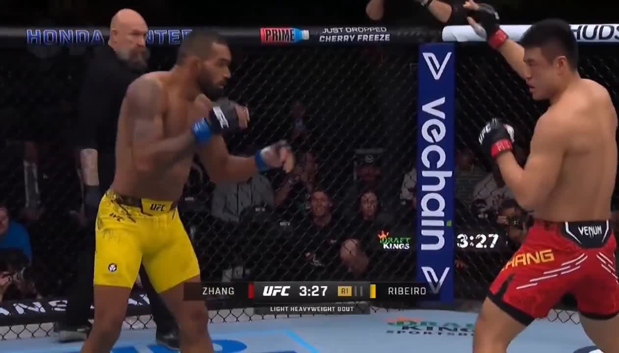 Zhang Mingyang wins debut with huge KO vs. Brendson Ribeiro on UFC 298 prelims