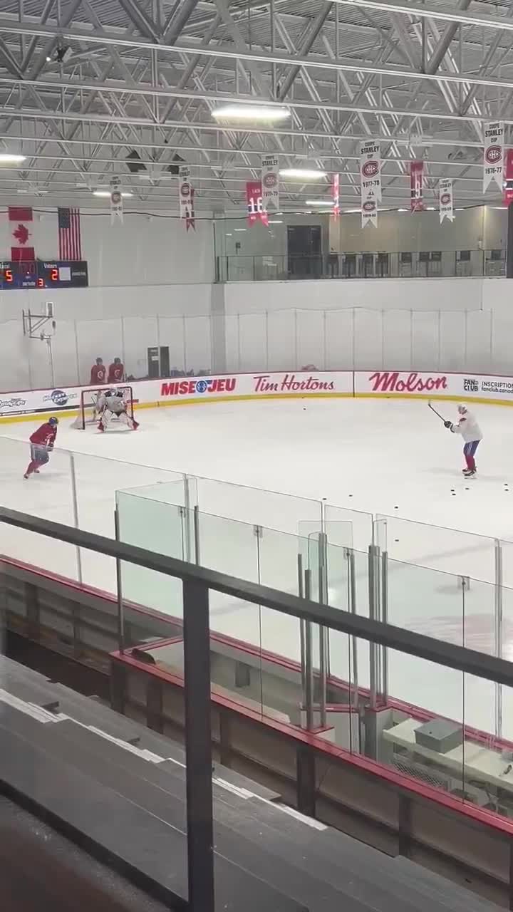 Reinbacher and Demidov last 2 guys on the ice after an hour of half ice 3v3
