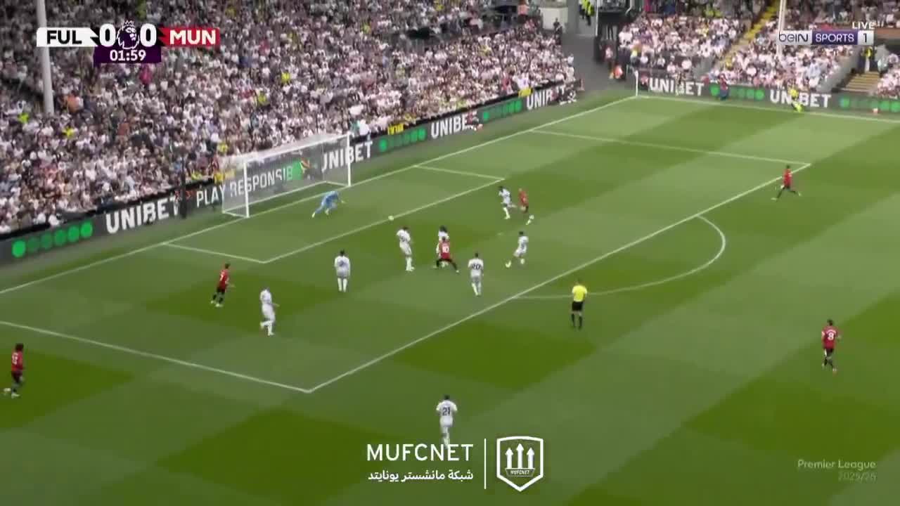 Matheus Cunha chance against  Fulham 2'