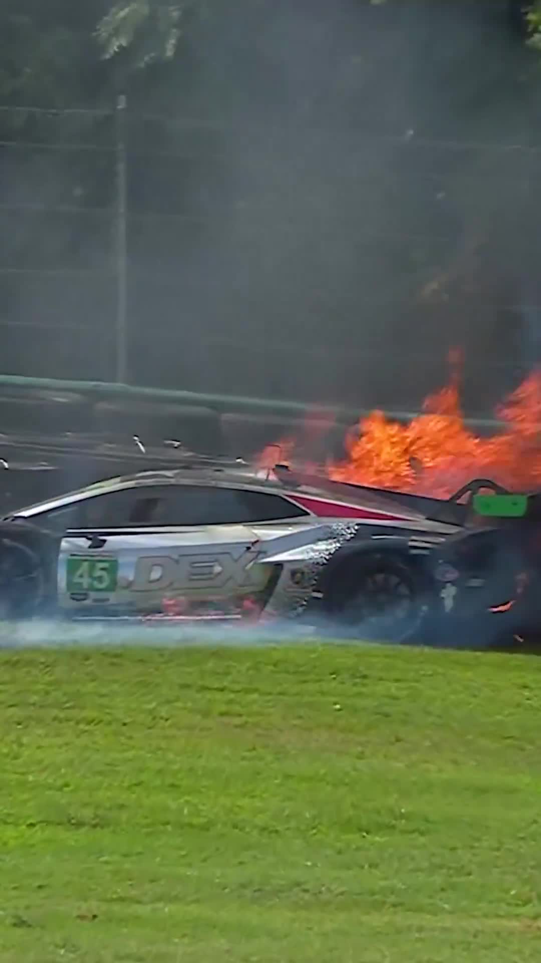 Danny Formal escapes burning car at VIR