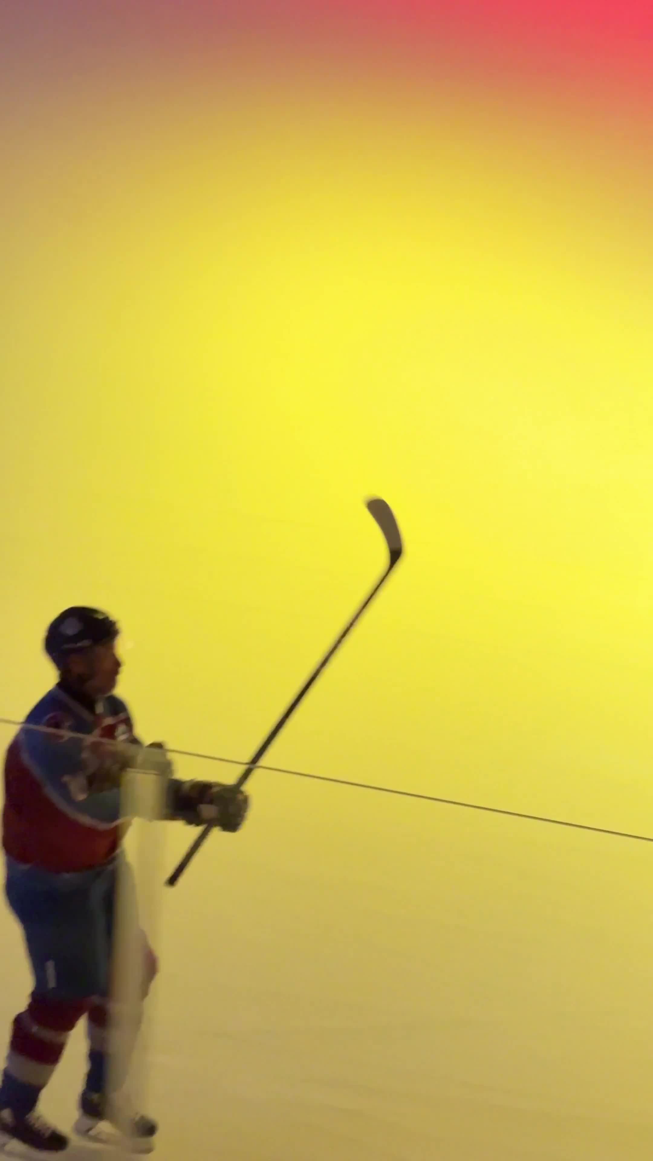 Peter Forsberg on the ice in Denver, in an Avs jersey
