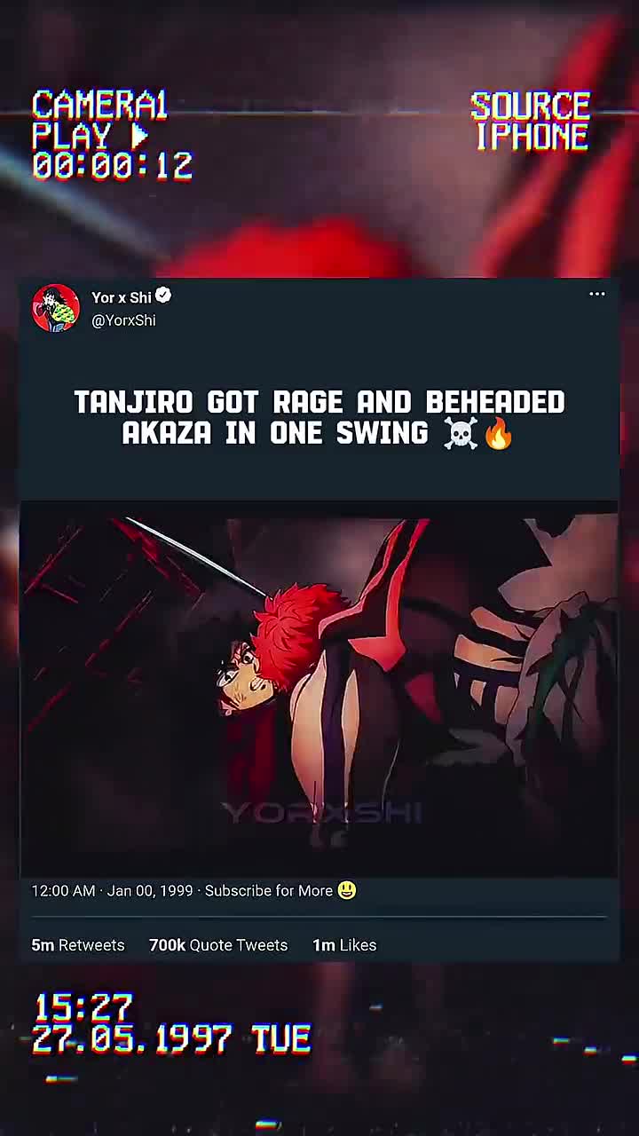 Tanjiro got rage and beheaded akaza in one swing ☠️🔥 -- Demon Slayer #demonslayer #shorts