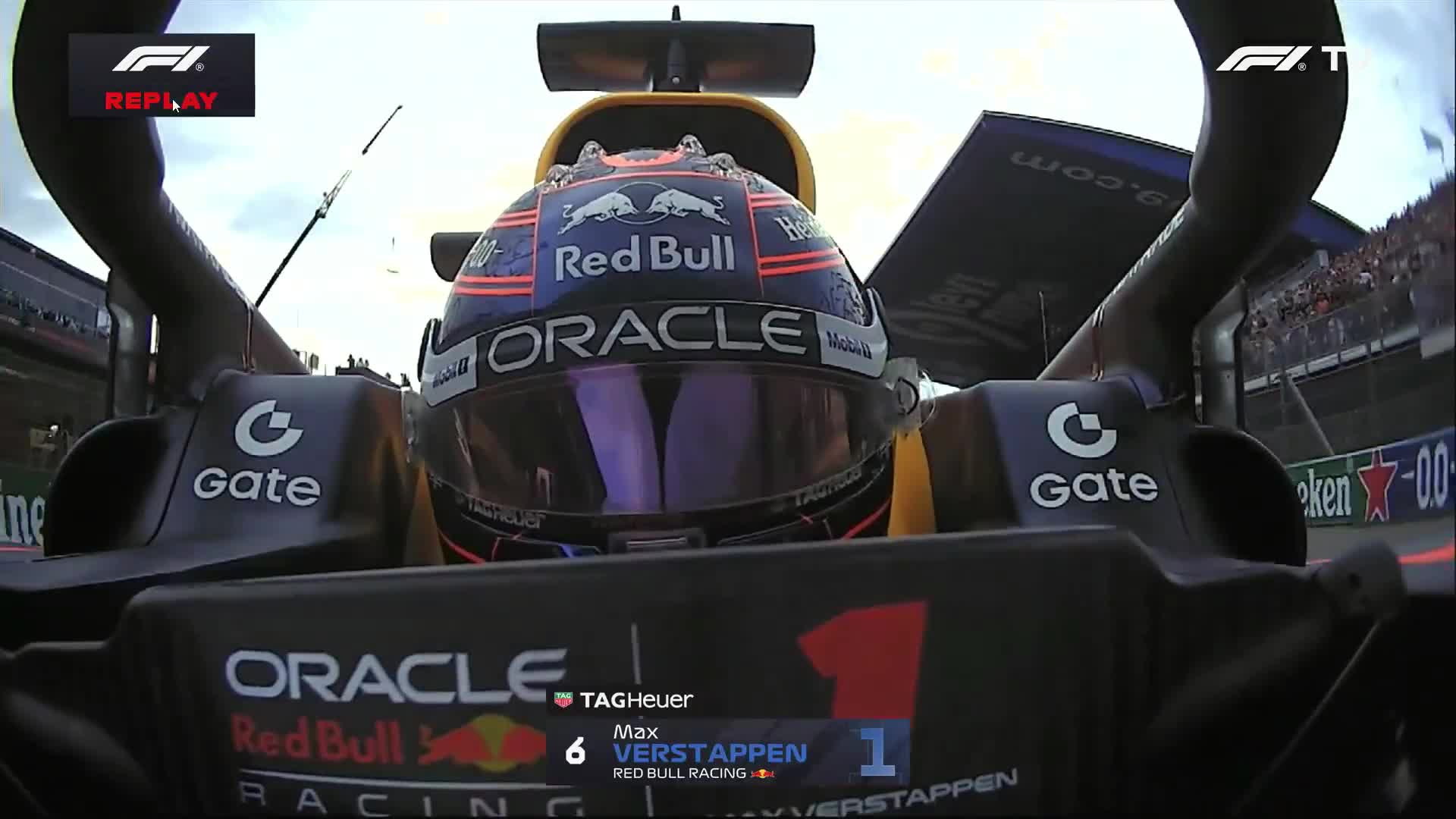 Verstappen almost hits the barriers at Turn 1 after a practice start