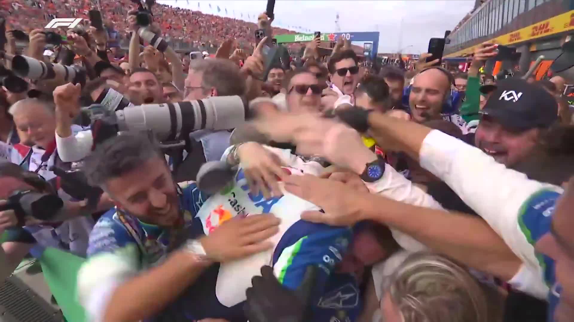 Total joy in parc fermé for Isack Hadjar