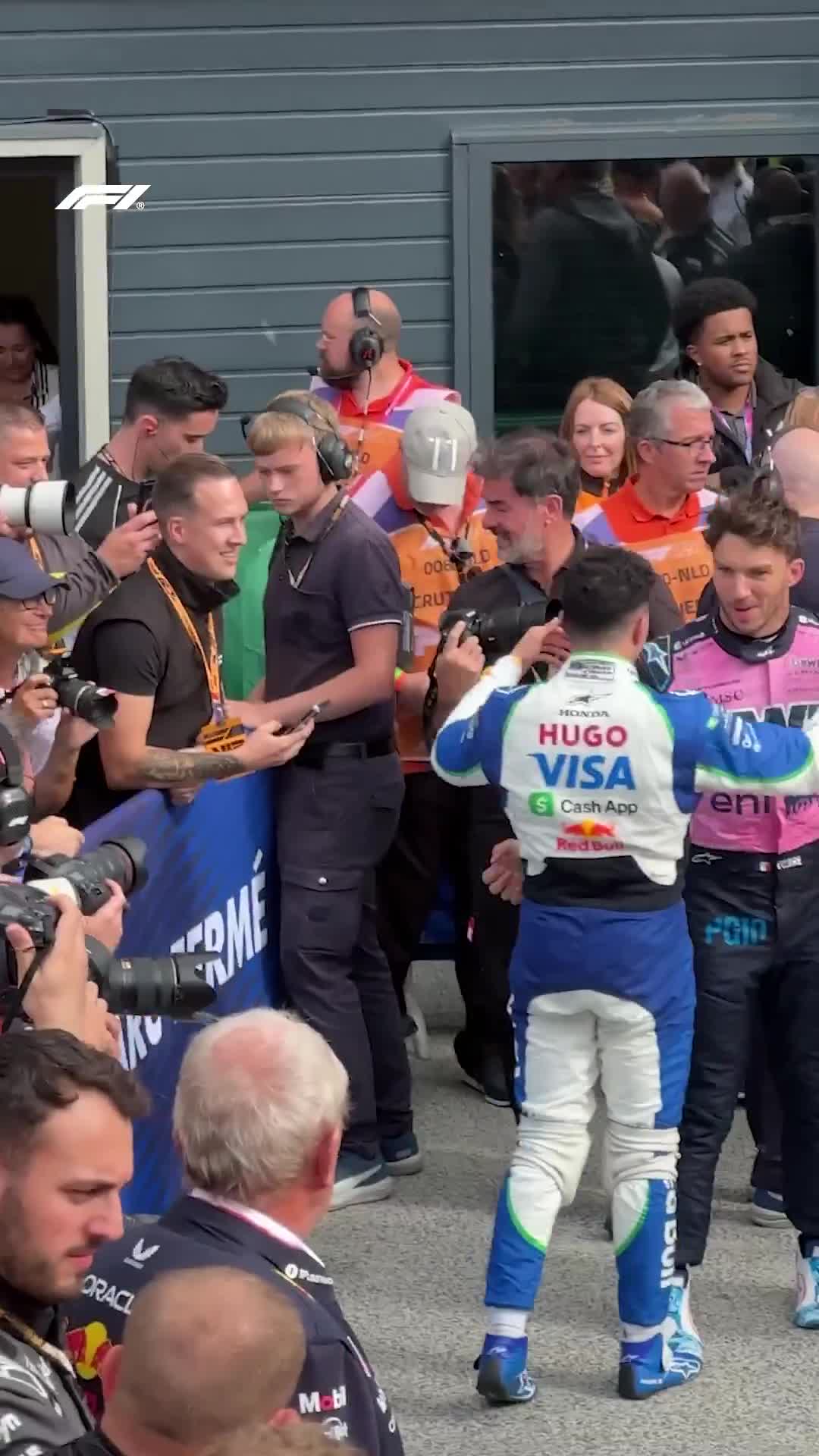 Moment as drivers congratulate Isack Hadjar