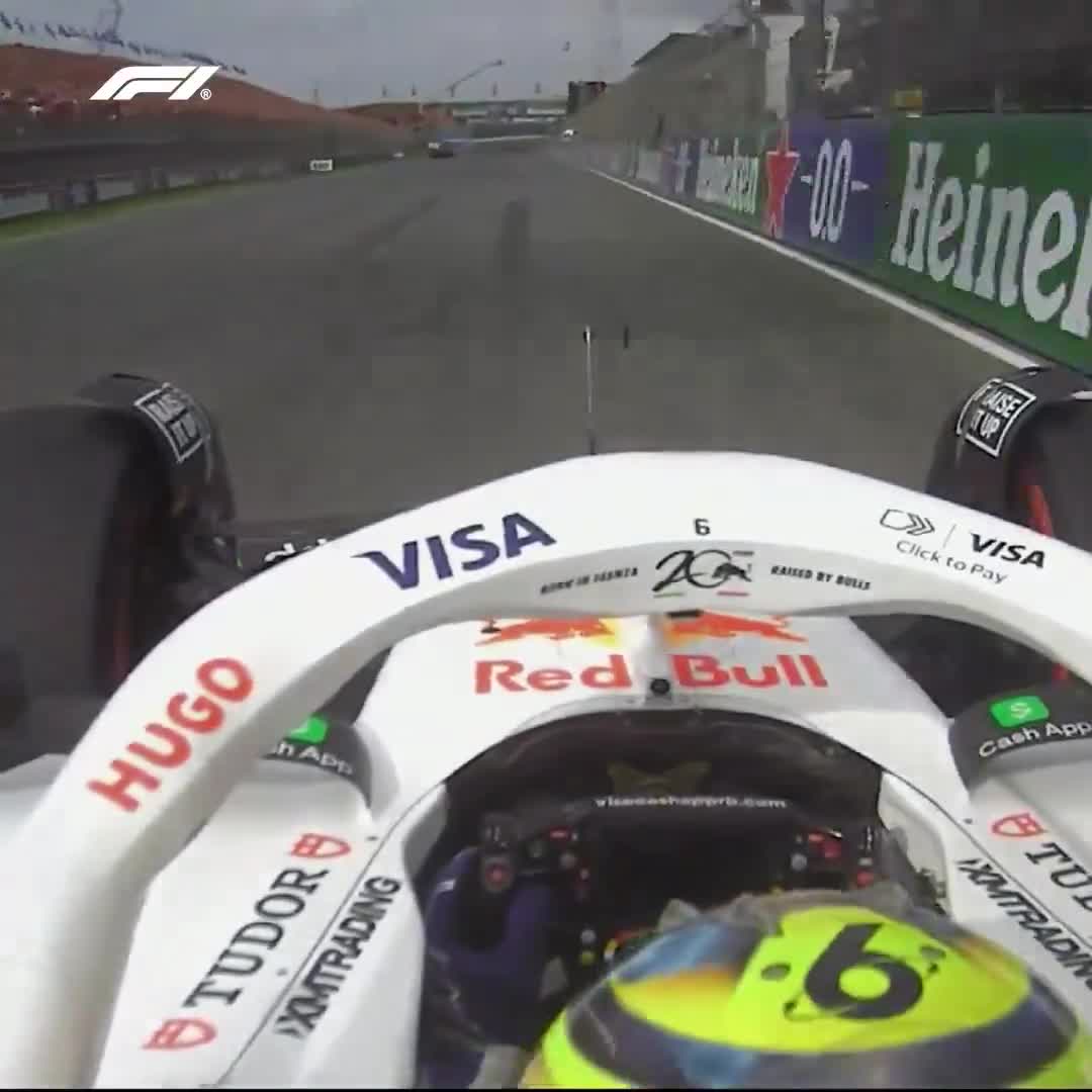 The moment Isack Hadjar claimed his first F1 podium at the Dutch GP