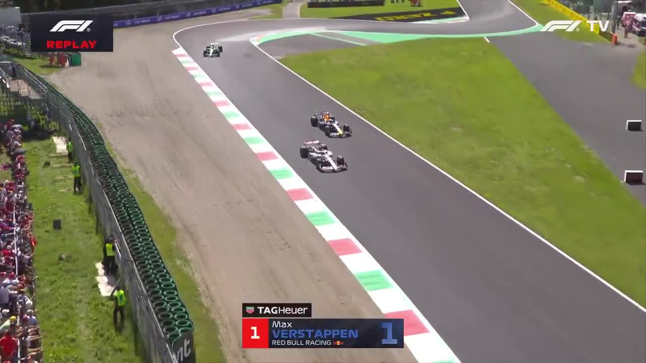 Verstappen overtakes Ocon in FP3 at the 2025 Italian GP