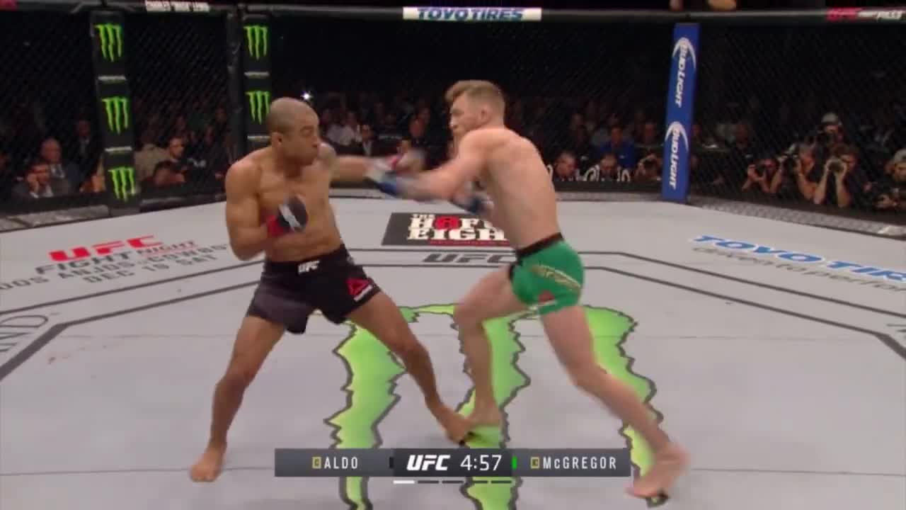 Conor McGregor knocked out Jose Aldo in 13 seconds.
