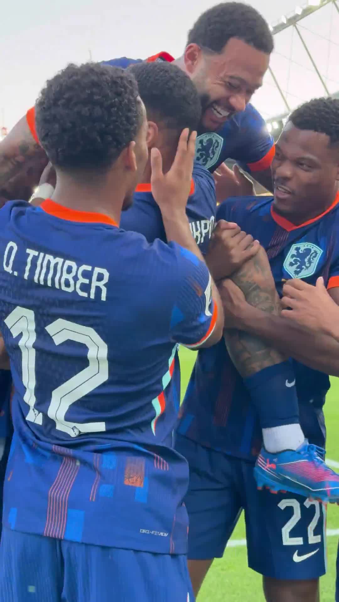 Reaction of Memphis Depay after becoming the Netherlands’ all-time leading goalscorer